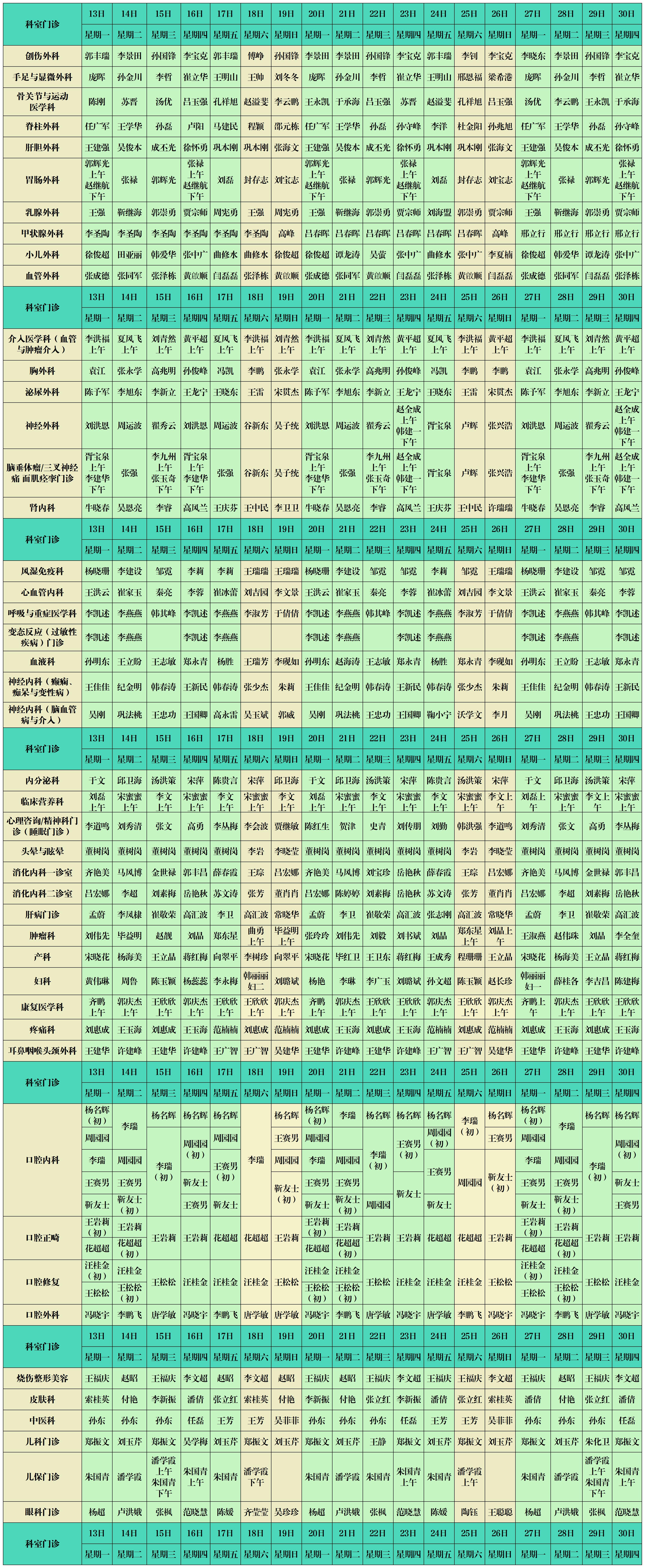 濱州市人民醫(yī)院西院區(qū)門(mén)診出診排班11.13-12.10_Sheet1.jpg